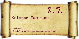 Kriston Tacitusz névjegykártya